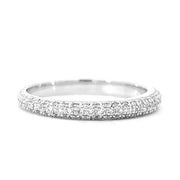 BEVERLY K 18K White Gold Pave Diamond Eternity Wedding or Anniversary Band